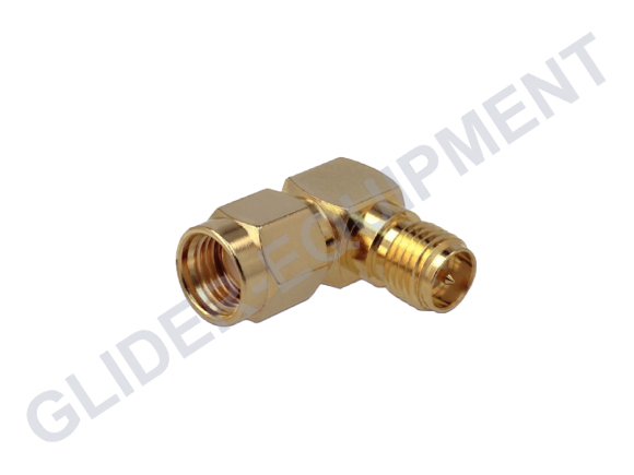 RP-SMA female -> RP-SMA male coax adapter rechte hoek [CX-0010]